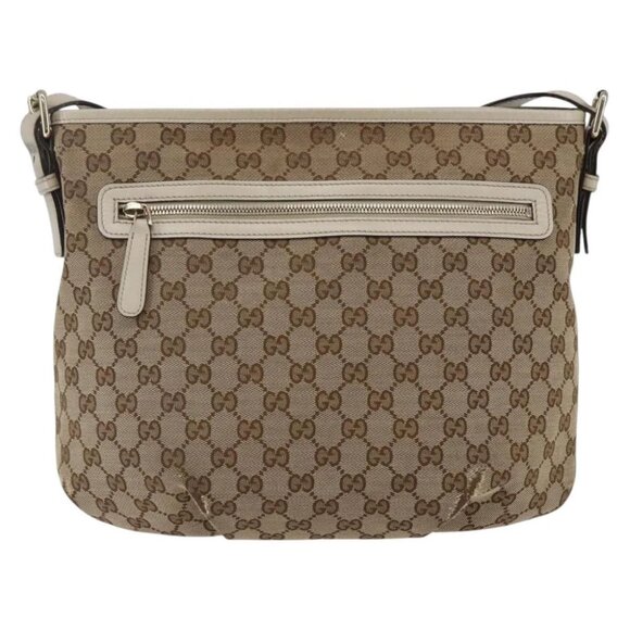 GUCCI GG Canvas Shoulder Bag outlet Beige Auth - Picture 2 of 16